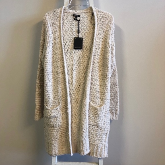 Massimo Dutti Open Cardigan Sweater Oatmeal NWT - Picture 1 of 8